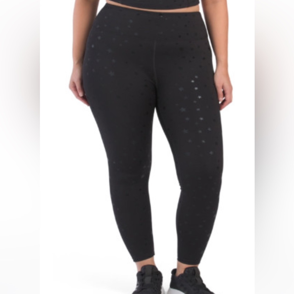 PLUS FOIL CONSTELLATION LEGGING Nanette empire play compression size plus 2X new